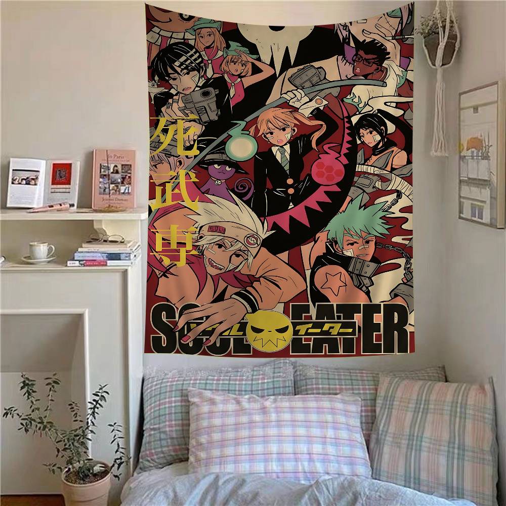 Classic Anime Soul Eater Colorful Tapestry Wall Hanging Bohemian Wall Tapestries Mandala Wall Hanging Sheets