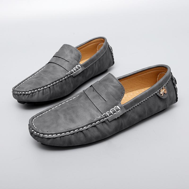 Fashion Men Business Casual Shoes Fashion Handmade Artificial Leather Men's Loafers Shoes Slip On Flats Soft Comfort Male Driving Shoes