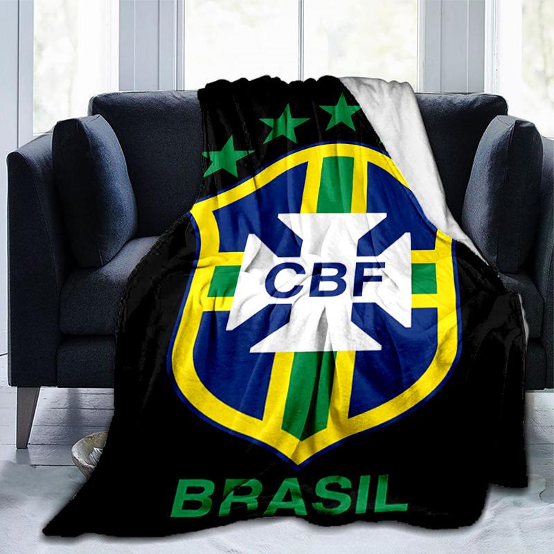 Brazilian Football Federation Printed Throws Blanket Soft Flannel Blankets for Couch Bed Gifts for Men Women Picnic blanket Christmas gifts
