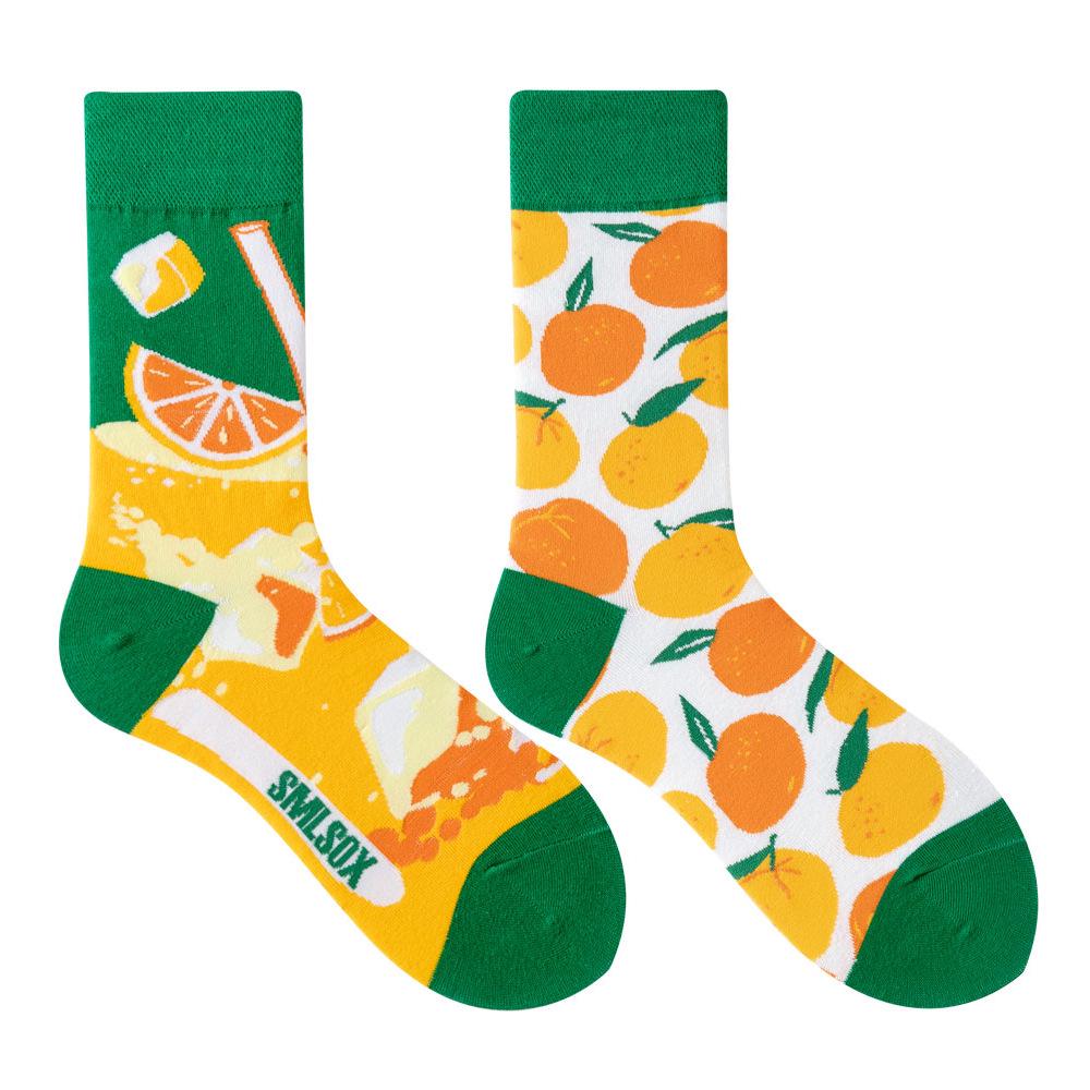 Calzini AB Asimmetrici Trendy Divertenti per Coppia Anatra Mandarina Colorati Calzini a Mezza Gamba SMLSOX