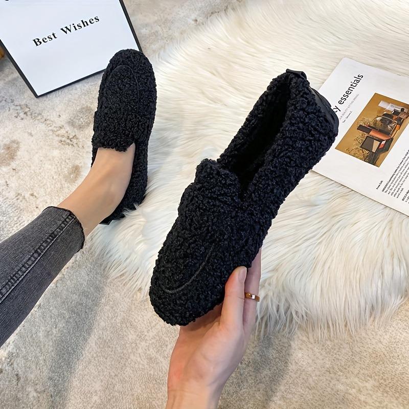 Fur Shoes Female Fall and Winter Outside 2025 Lamb's Wool Soybean Shoes Female Padded Flat Bottom Cotton Shoes Big Size