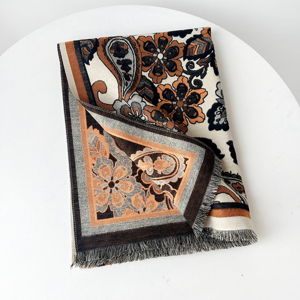 Scarf Autumn Winter Cashew Flower Versatile Shawl Fashionable Jacquard Outer Cloak Women Scarf