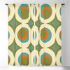 Orange Mid-Century Modern Kreis Verdunkelungsvorhänge 3D-Druck Fenstervorhänge für Schlafzimmer Wohnzimmer Dekor Fensterdekoration
