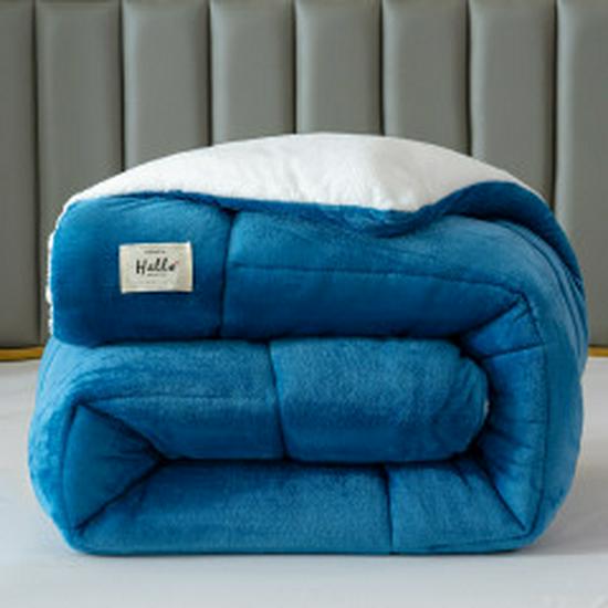 Thickened Lambswool and Fleece Cotton Quilt