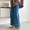 New Arrivals Open Run Women Stretch Denim Wide Fit Cat Washing Jeans Medium Blue