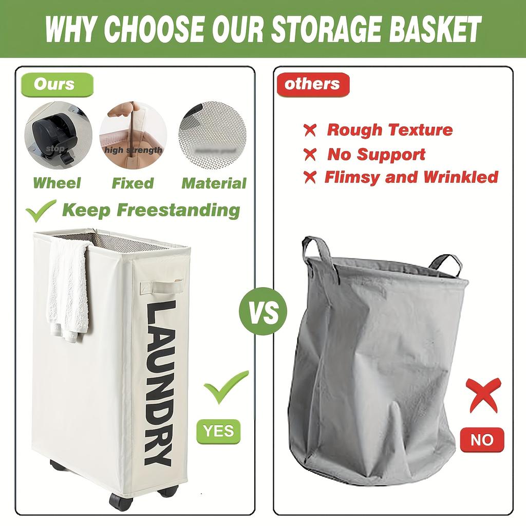 Tekerlekli Büyük Kapasiteli Katlanabilir Çamaşır Sepeti - Yurt, Ev, Spor Salonu için Çok Fonksiyonlu Saklama Sepeti | Dayanıklı Oxford Kumaş