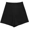 Black High-Waisted Wide-Leg Shorts - Versatile and Slimming Casual Wear for Women, 2023 Spring/Summer Korean Style Plus Size.