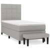 VidaXL Lit à sommier tapissier avec matelas Gris clair 100x200cm Tissu - Modèle 3136573
