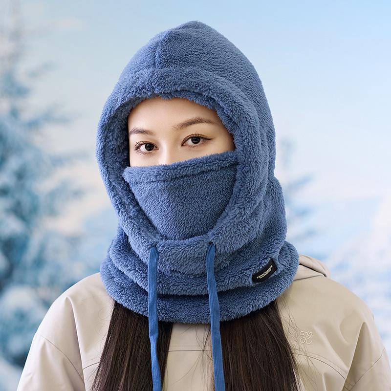 Warm Thermal Windproof Balaclava Ski Hood Motorcycle Face Cover Polar Fleece Adjustable Cycling Neck Cover Full Face Mask Winter