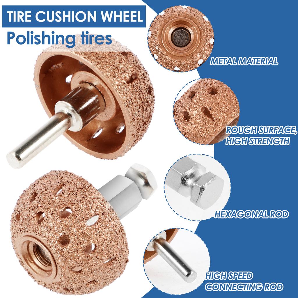 Tire Repair Patch Tools Kit Tire Patch Roller with Tire Wheel Repair Grinding Head Buffing Wheel for Air Tire Buffer Repair Tool