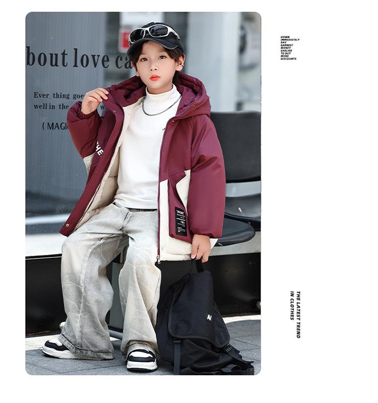 Children's Cotton Windbreaker: Boys' and Girls' Thick Hooded Autumn/Winter Jacket, 2025 New Style School Uniform for Middle & Big Kids