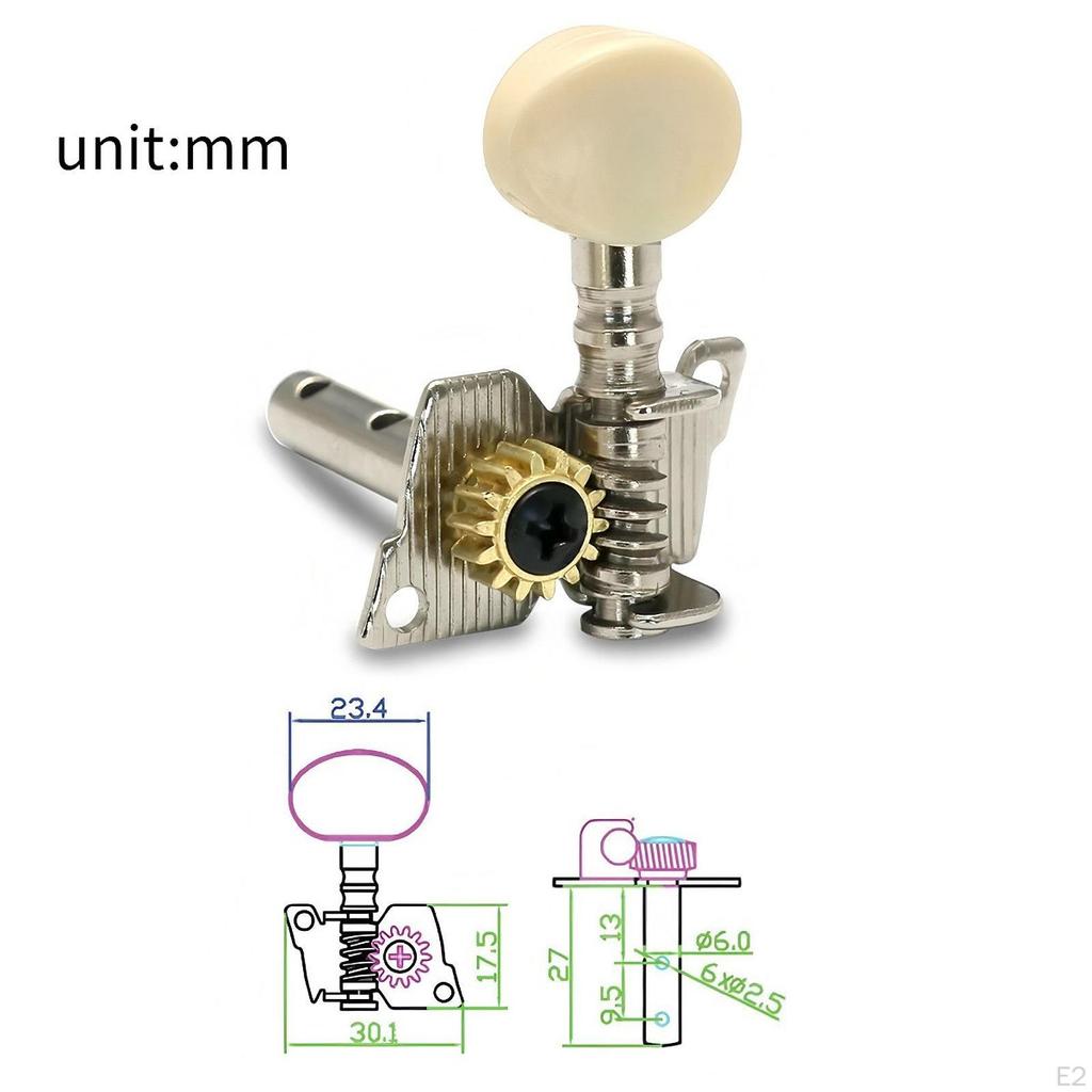 6Pcs Guitar Machine Head Tuners String Tuning Pegs with 12 Screws Decor Professional