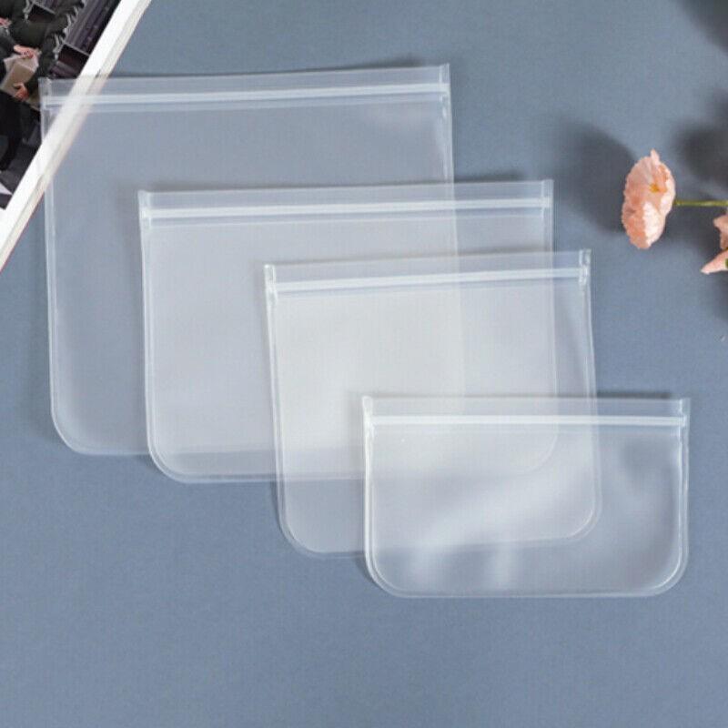 5pcs Food Storage Bag, Washable Reusable Stand-up Zipper Bag, Fruit and Vegetable Sealing Bag, Kithchen Food Fresh Bag Suitable for Lunch