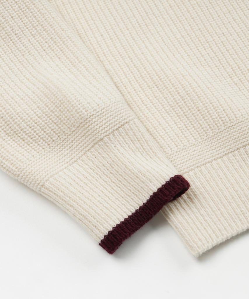 FRIZMWORKS Contrast Collar Half Zip Knit _ Cream