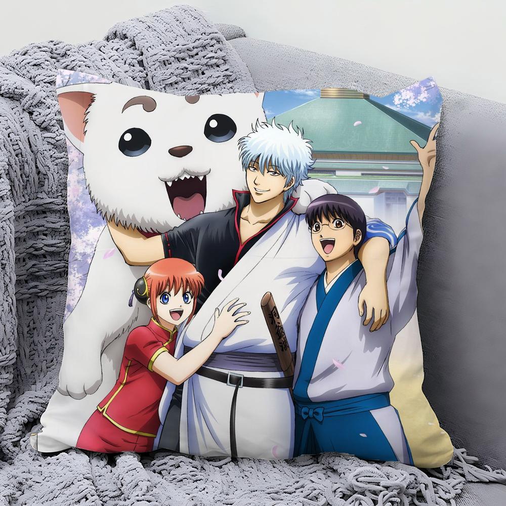 1pc Gintama Animation Pillow Case Square Pillow Bedroom Sofa Leisure Comfort Cushion Car Living Room Home Decoration 40X40