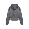 American Retro Star Print Hoodie Loose Fit Cropped Zip Up Streetwear Teens