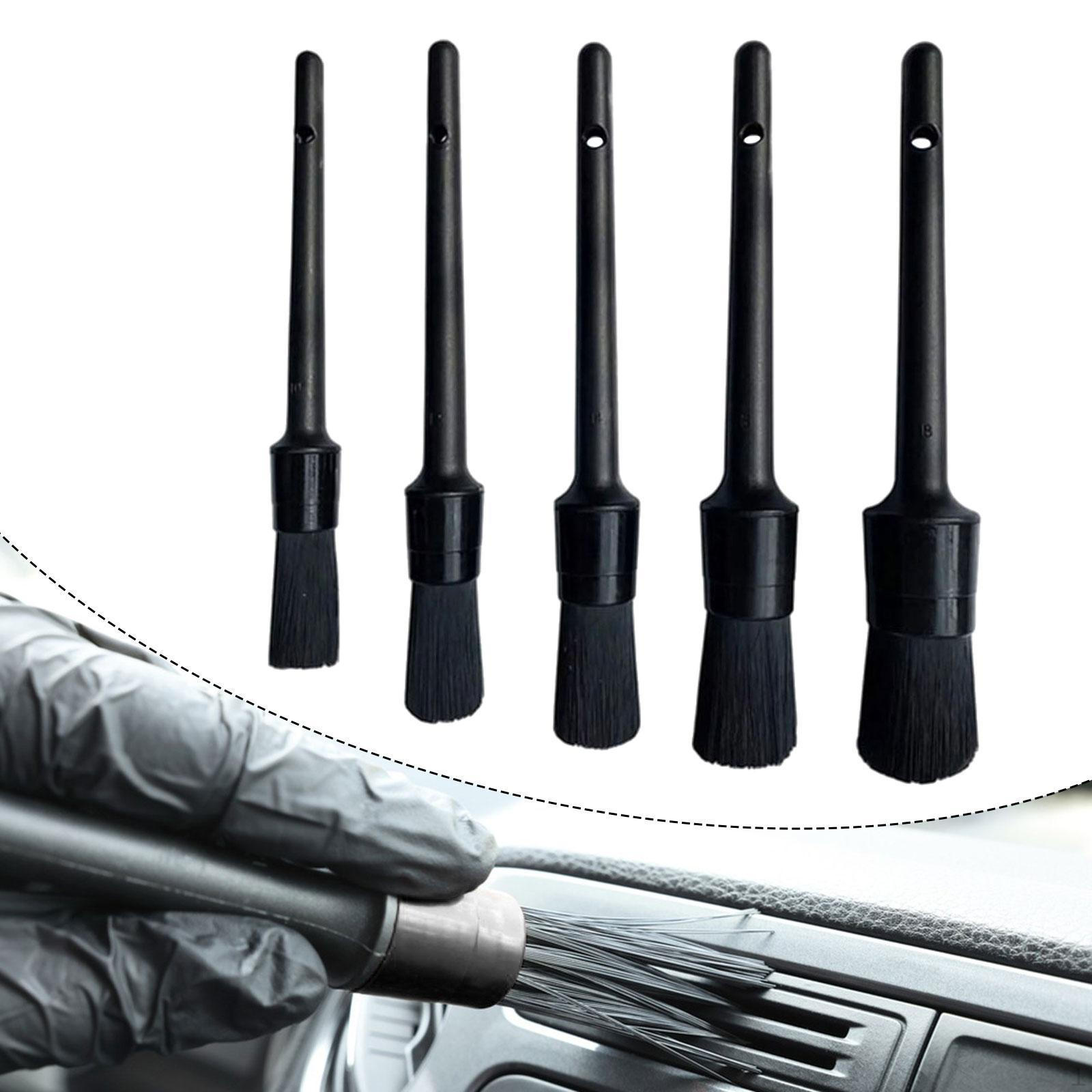 

5 Pieces Car Detailing Brush Kit No Scratch Versatile Cleaner for Seats Automobile Care Clean