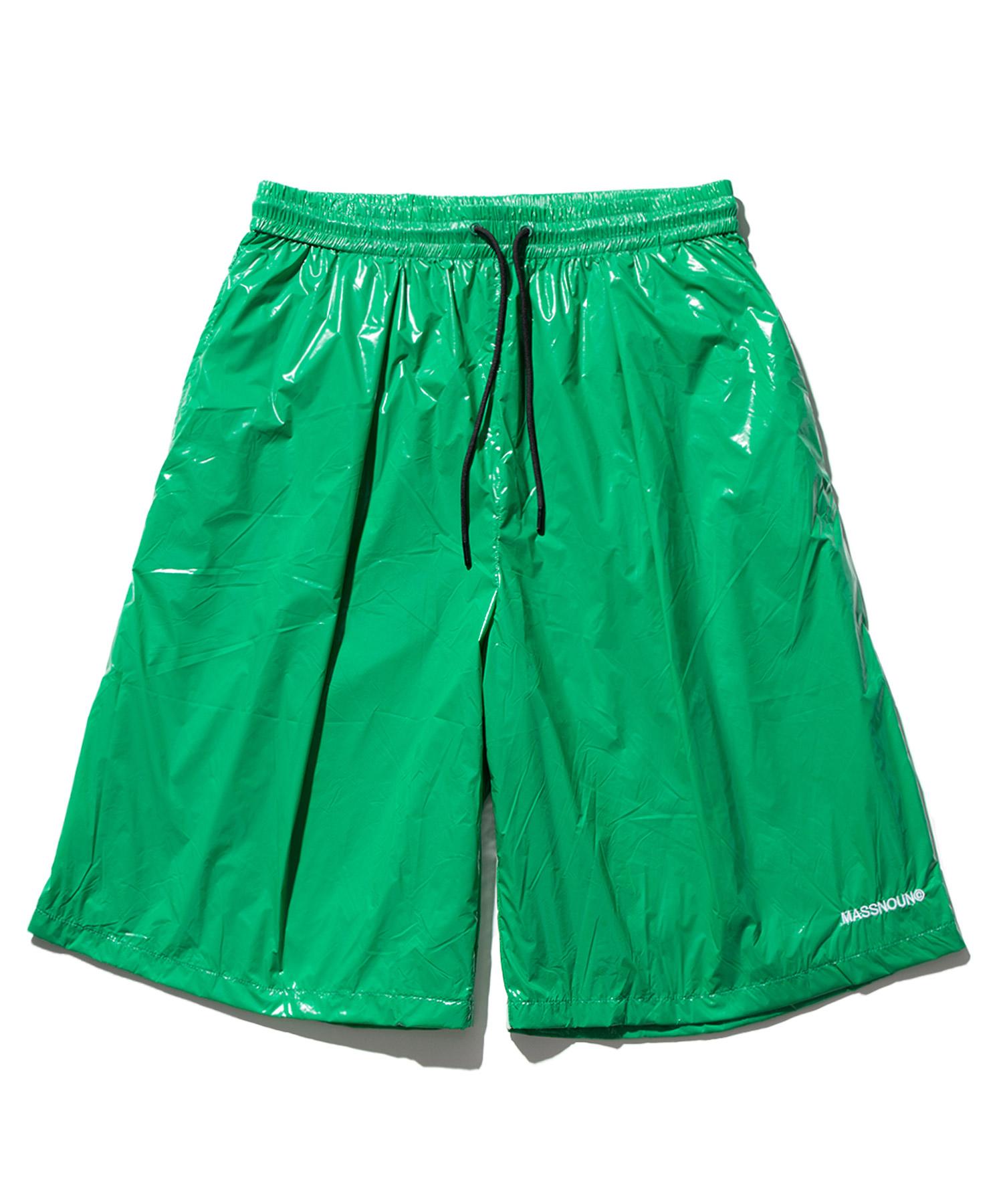 MASSNOUN C-Logo Single-Pleat Satin Wide Shorts