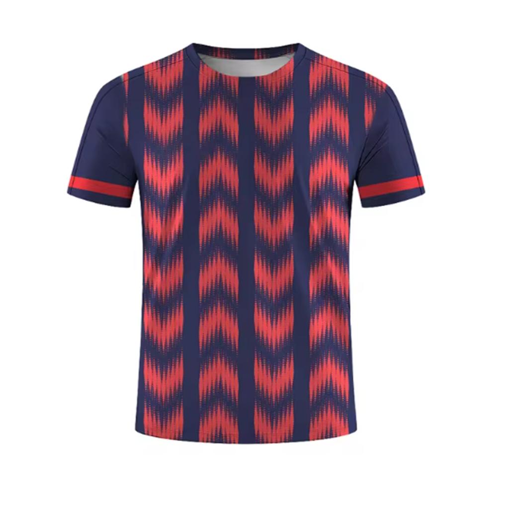 Men's 3D printed striped print breathable casual comfortable loose men's clothing sports T-shirt