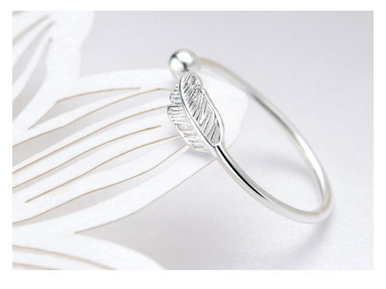 S925 Sterlingsilber Offener Federring - Künstlerisches Koreanisches Schmuckdesign