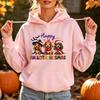 Happy Hallothanksmas Dachshund Dog Hoodies Women Autumn Winter Halloween Christmas Graphic Pocket Hooded Sweatshirt Unisex