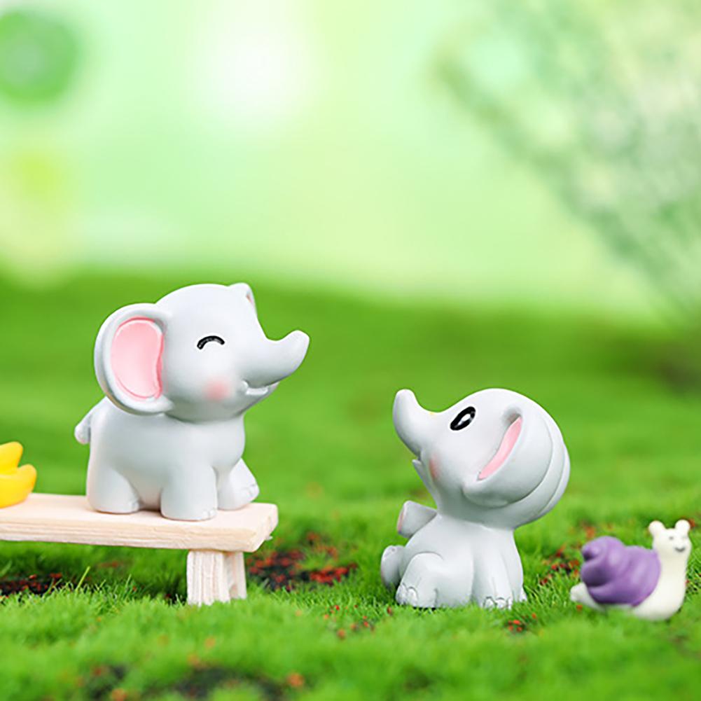 Niedliche Elefanten-Schreibtischornamente Kunstharz-Bastelarbeiten DIY Landschaftsgestaltung Dekoration Zubehör
