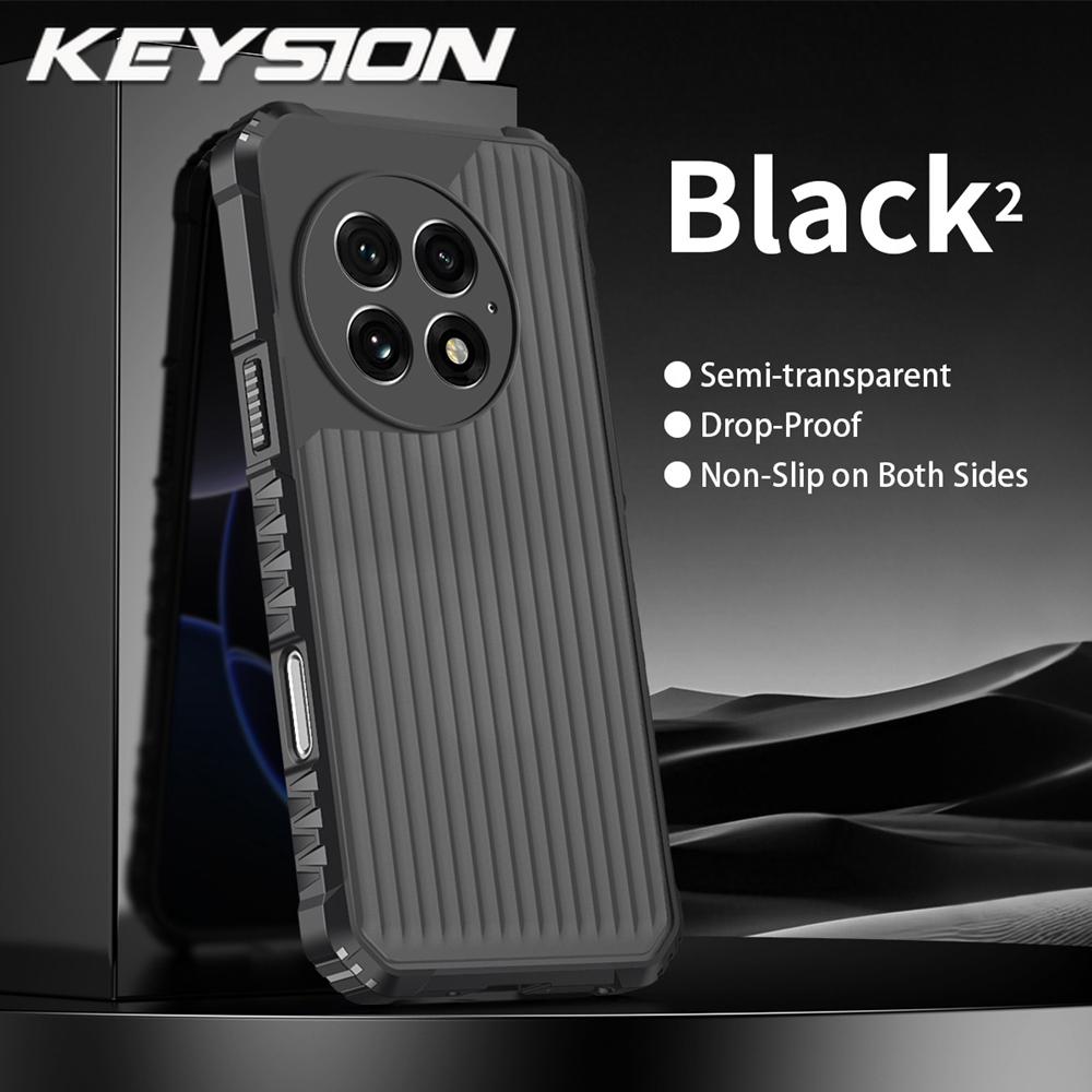 KEYSION Heavy Duty Shockproof Phone Case for OnePlus 13R 5G 13 5G Silicone+PC Translucent Matte Cover for OnePlus 1+ Ace 5 Pro