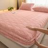 2025Winter Taffeta Fleece Bed Sheet Simple Single Piece Warm Coral Fleece Thickened Flannel Protector Non-Slip Bed Cover