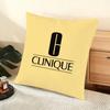 Clinique Fashion Brand Logo Cushion Cover Silky Short Plush Home Sofa Cushion Cover - Invisible Zipper Home Decoration