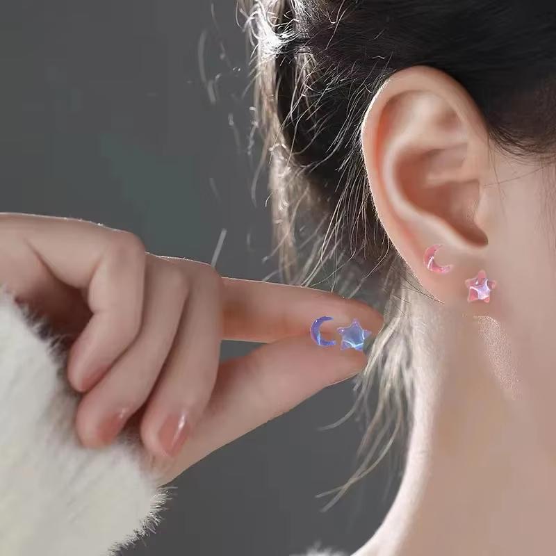 6/14Pcs Mini Colorful Earrings Sets For Women Star Moon Piercing Ear Stud Accessories Jewelry Girl Gifts
