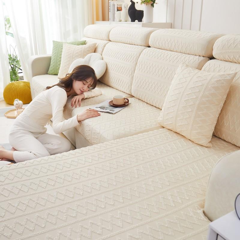 Summer Cool Ice Silk Sofa Cover All-Inclusive Universal Cover Universal Seat Cushions Stretch Sofa Cover Cover Cloth