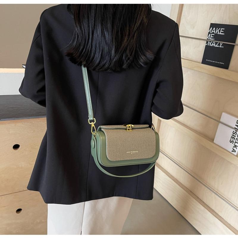 New Women's Handbag Fashiable Versatile Small Square Box Bag Simple Quality Crossbody Bag Stylish Polyester Lining PU Material