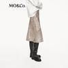 MO&Co. Leopard Print Silk A-Line Midi Skirt
