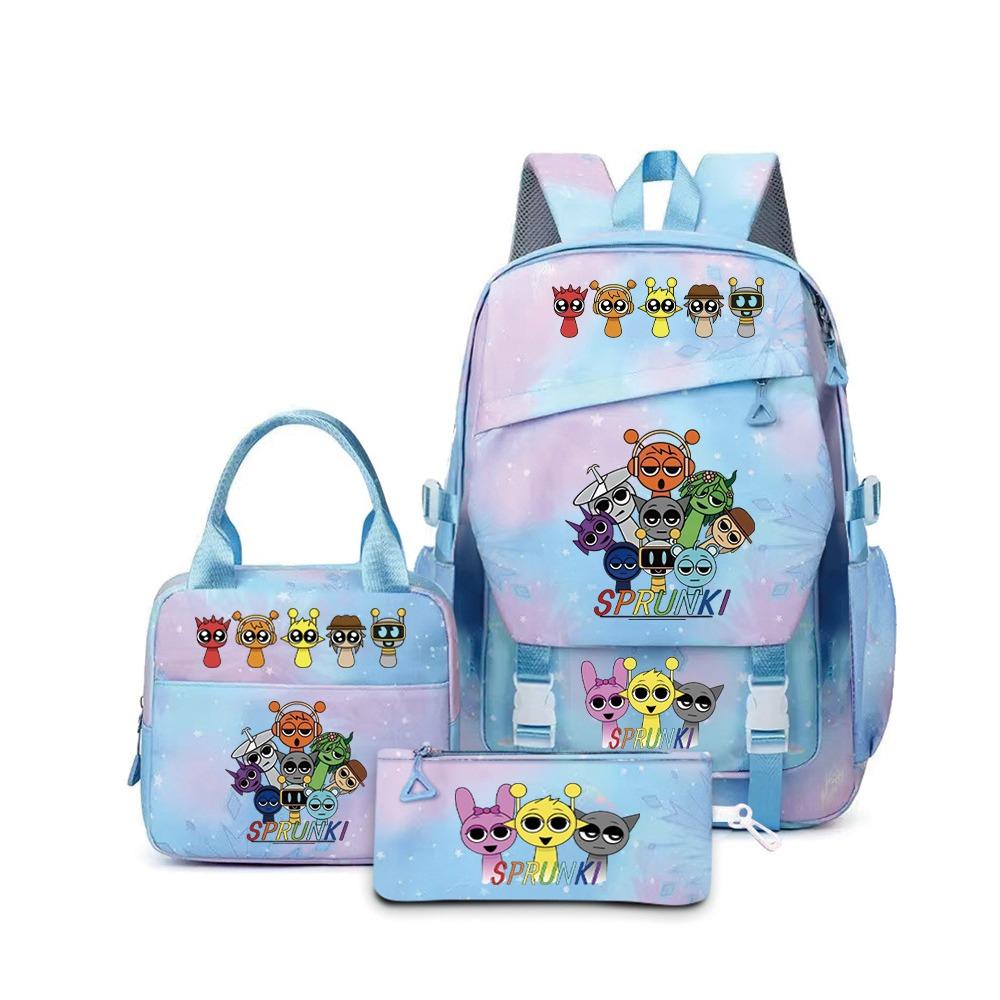 Rhythm Box Music Game Backpack Student Children Cute School Bag Three-piece Lunch