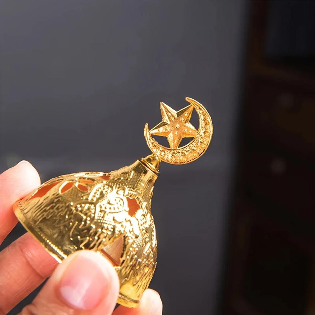 Mini Crown Retro Copper Hollow Out Incense Stick Burner Holder Golden Arab Burner Catcher Home Decoration Sandalwood Censer
