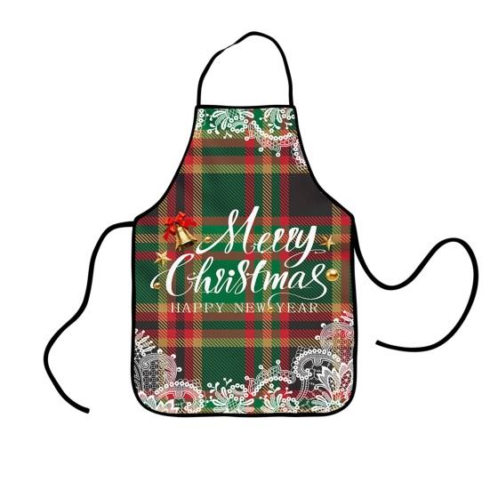 Christmas Apron Festive Holiday Print Apron with Pocket for Cooking Serving Adjustable Neck Strap Kitchen Apron for Cooking Gardening Server Waitress