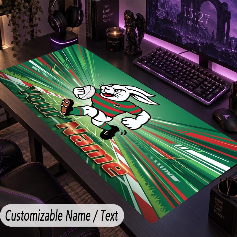 Large Mouse PadSouth Sydney Rabbitohs Custom Name Text Personalized Desk Mat Non Slip Gaming Pad