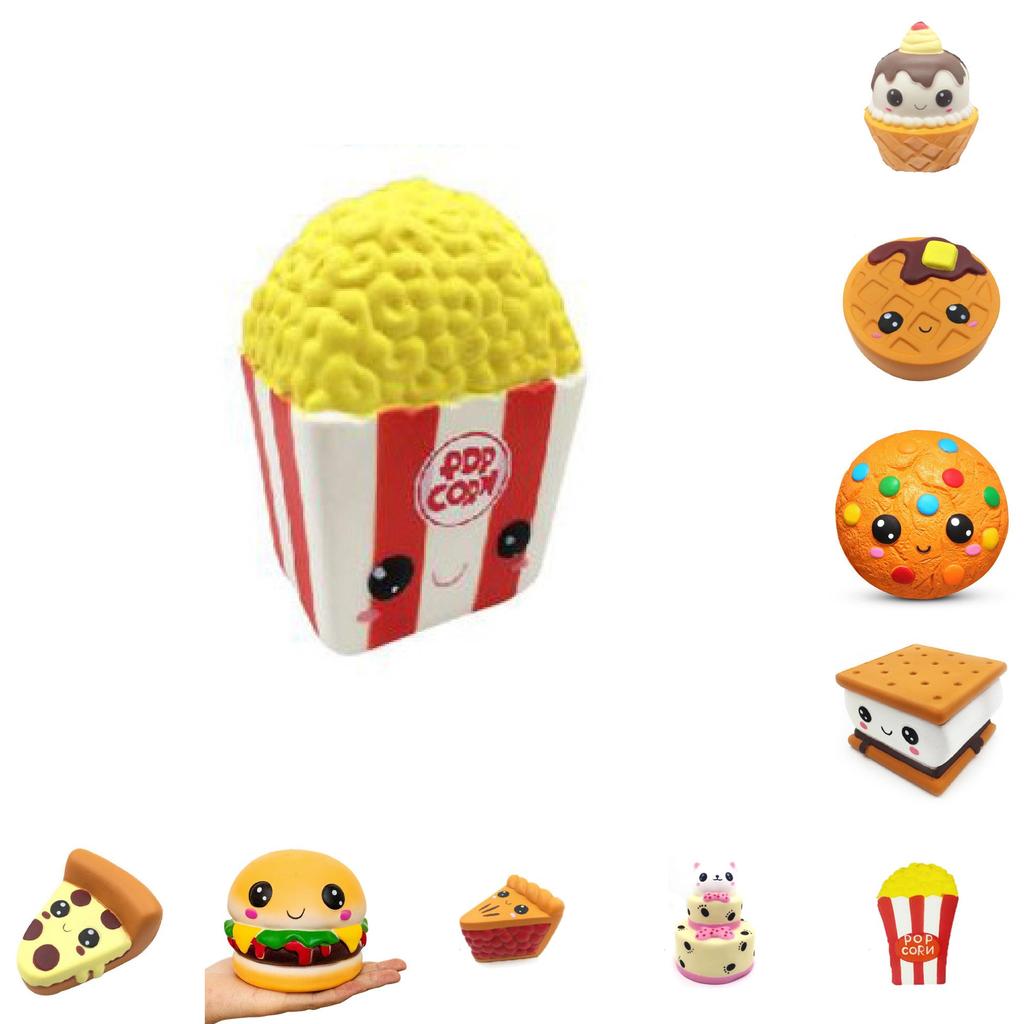 Adorable Squishy Ice Cream Cone Pu Filled Cookie And Waffle Pizza Simulation Toy