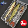 3pcs 8 Segment Fishing Lure Multi Jointed  Swimbait Artificial Bait Slow Sinking Bionic Fishing Bait Cool Fishing Gear