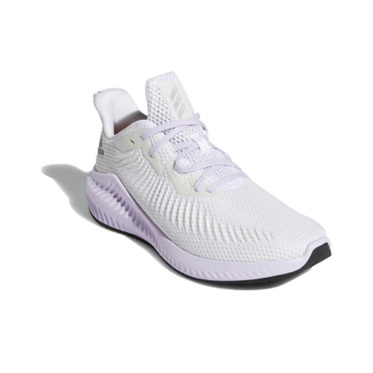 adidas Alphabounce 3 Comfortable Simple Fabric Non-Slip Durable Low-Top Marathon Running Shoes Women Sneaker Crystal-White Silver EG1389