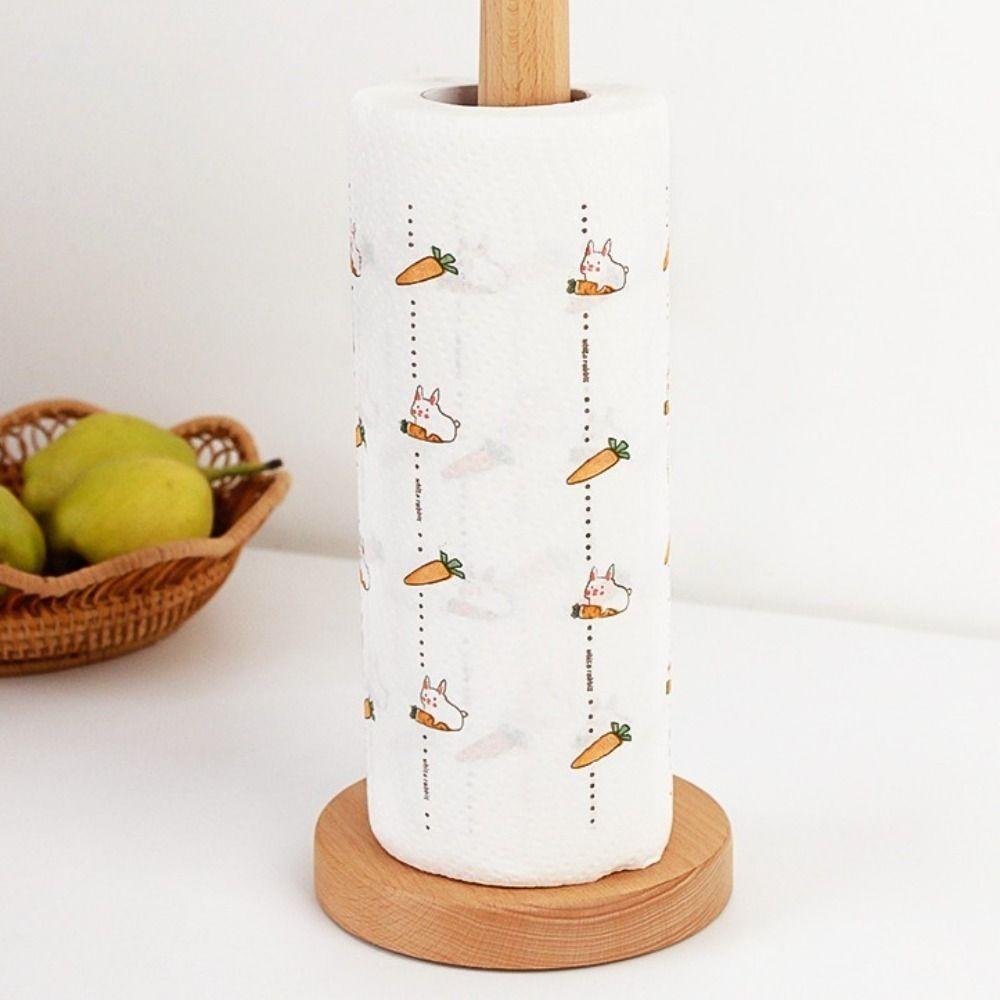 Wooden Toilet Roll Holder Dining Room Tissue Vertical Stand Accessories Paper Towel Holder Kitchen