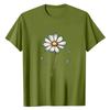 Camiseta feminina casual estampada de manga curta com decote redondo