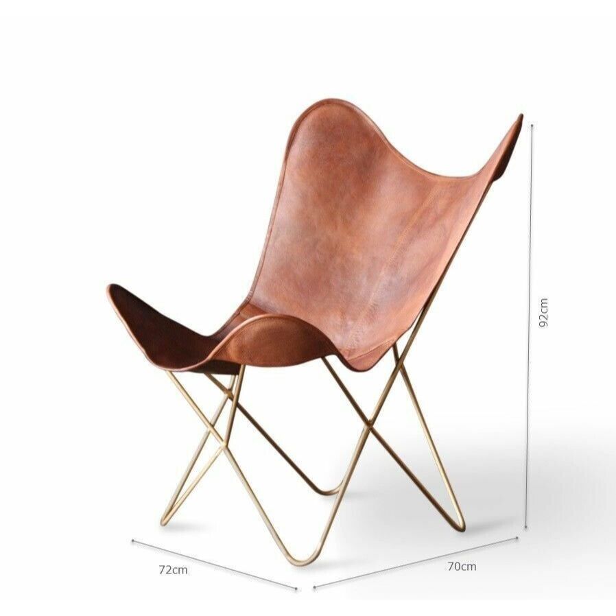 2 ręcznie robione krzesło motylkowe w stylu vintage ze skóry bawolej, ramię relaksacyjne do domowego ogrodu