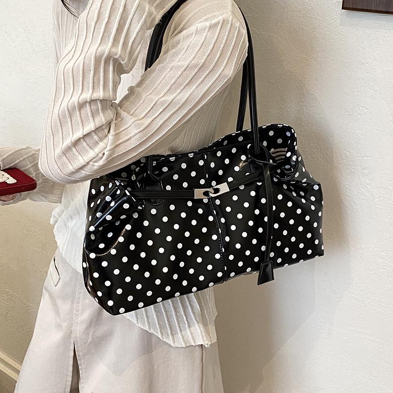 Women's Polka Dot Tote Bag - Stylish, Large Capacity for Work and Casual Use, 2026 New Fashion.
