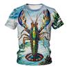 Funny Crayfish Graphic Short Sleeve Children's Clothing Boy Tshirt Fashion Casual Kids Summer Clothes Girl Clothes O-Neck Tops