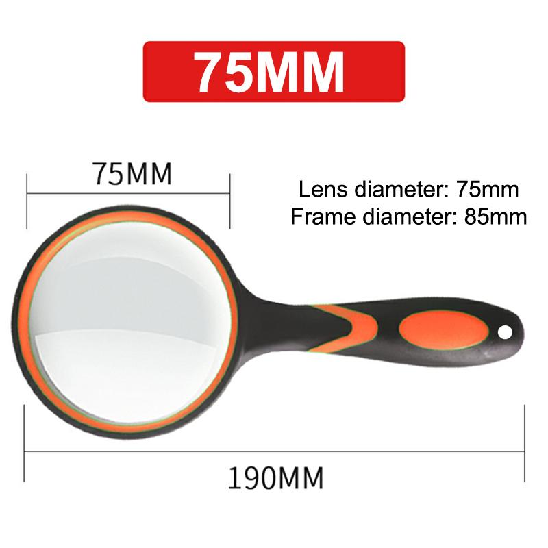 75Mm Handheld Magnifying Glass 10X For Kids Seniors Non-Slip Reading Magnifier Lens For Classroom Science Nature Exploration