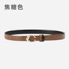 Womens Genuine Leather Belt With C-Shaped Buckle Adjustable Waistband Jeans Casual Fashion Accessory In Multiple Colors