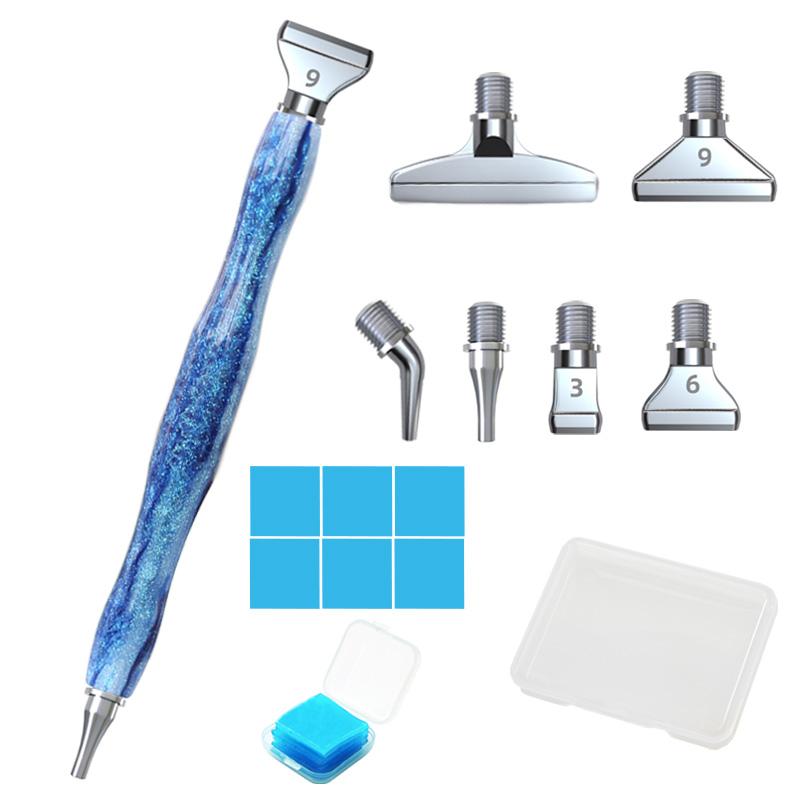 Caneta de Pintura com Diamantes de Resina 5D Fio Cabeças de Caneta de Metal de Reposição Canetas de Broca de Ponta Com Argila Adesiva Artesanato de Arte DIY Pintura com Diamantes