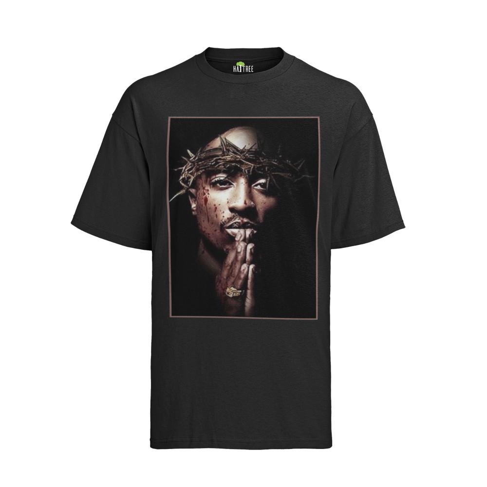 

Tupac Shakur RIP 2 Pac Jesus Biggi Praying Face Music Hip Hop Mens T-Shirt S