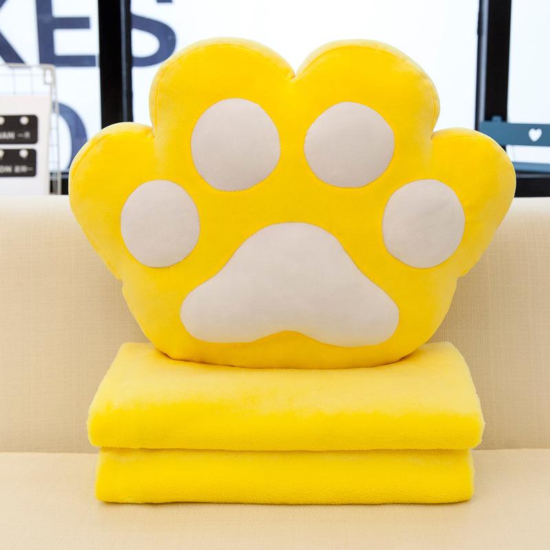 Cute Cat Paw Air Conditioner Blanket Soft Children Xia Liang Quilt Dual-purpose Down Cotton Throw Pillow Quilt